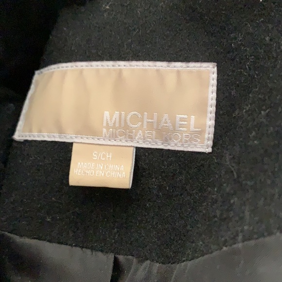 Michael Kors Heavy Wool Double breasted pea coat jacket, Black - Picture 8 of 8